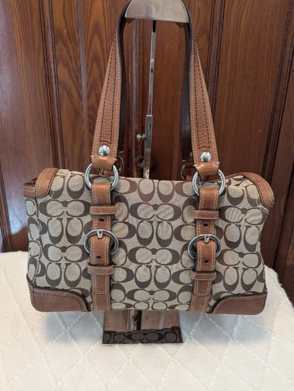 Coach Chelsea Signature Jacquard Turnlock Satchel